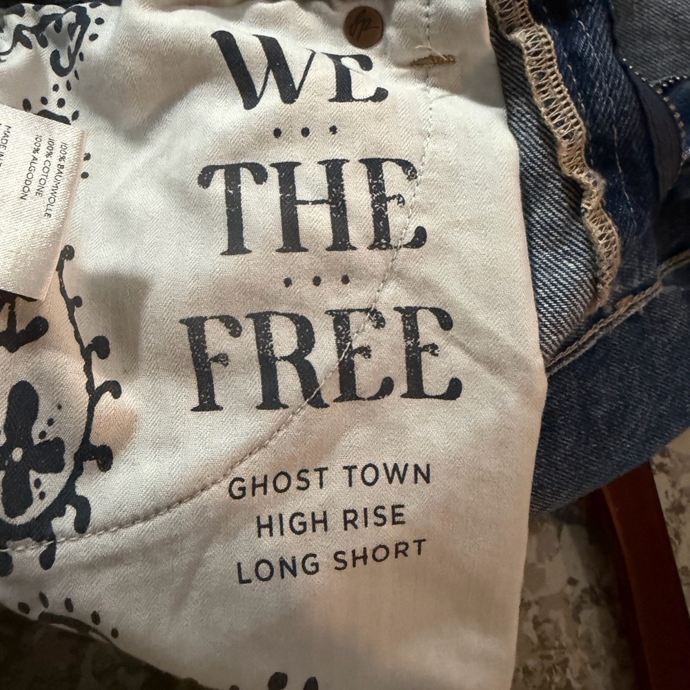 NWT Free People x We The Free Ghost Town High Rose Long Shorts / Jorts - Picture 12 of 14